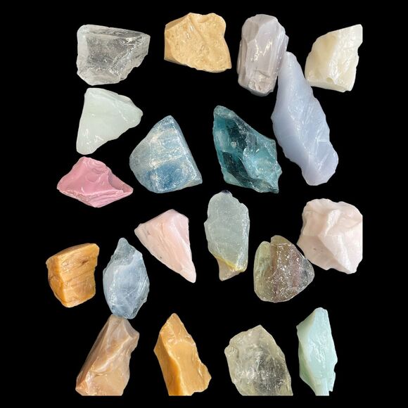 Art Glass Cullet Glowing Manganese Uranium Glass Bulk Assortment 3 LBS #5GA5 - Picture 1 of 10